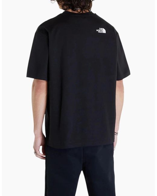 The North Face Black T Shirts Nse Patch Logo Crew Neck Short Sleeve Cotton Tee for men