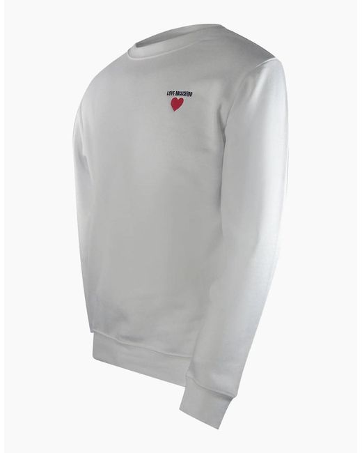 Love Moschino Gray Heart Logo Sweatshirt for men