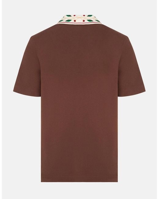 Casablanca Brown Laurel Pique Polo for men
