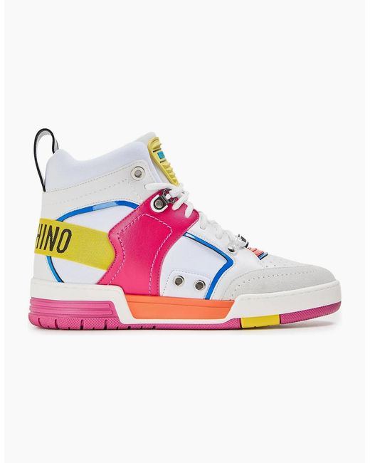 Moschino Pink Court Trainers