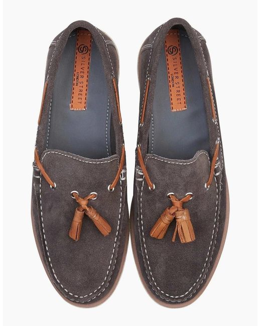 Silver Street London Gray Milford Loafers for men