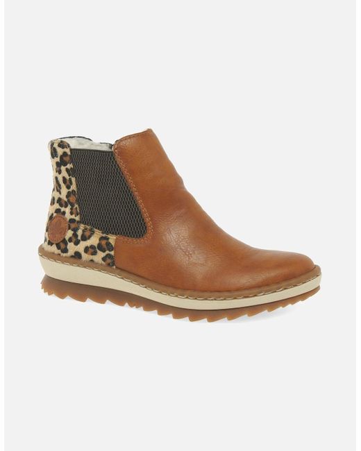 Rieker Brown Weave Chelsea Boots