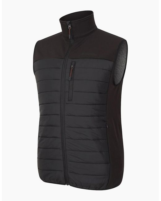 Mountain Warehouse Black Turbine Ii Hybrid Padded Gilet for men