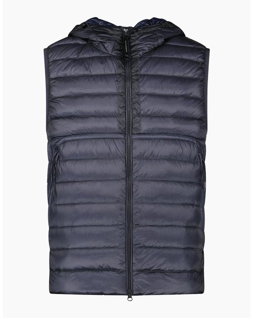 C P Company Blue Goggle Down Gilet for men