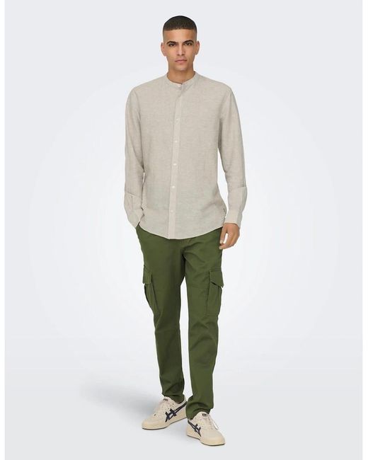 Only & Sons Green Dean Regular Fit Cargo Pants for men