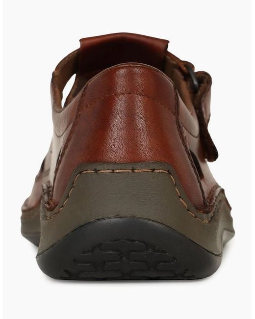 Rieker Brown Founder Fisherman Sandals for men