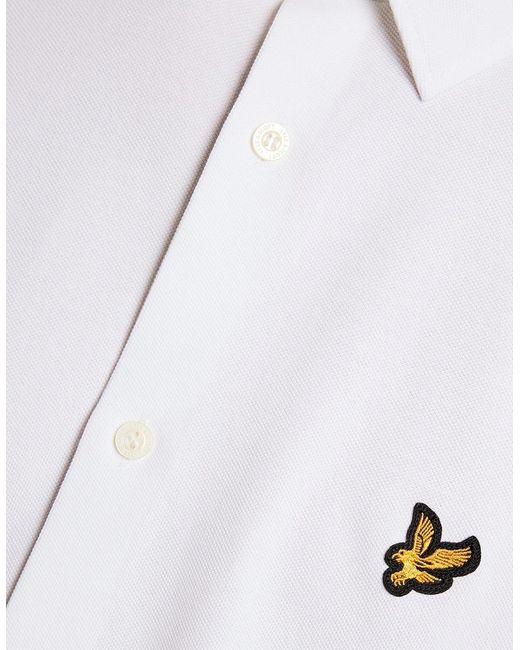 Lyle & Scott White Cotton Oxford Jersey Shirt for men