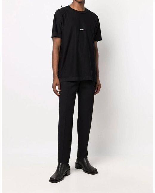 Givenchy Black Reverse Paris Logo Print Oversized T-Shirt for men