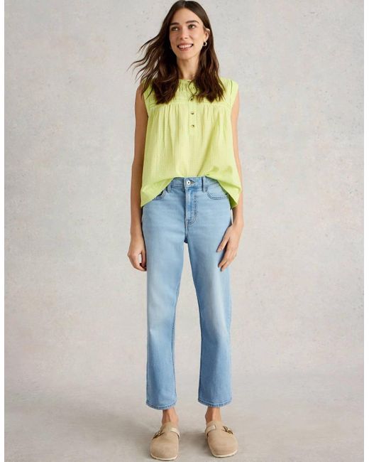White Stuff Blue Blake Straight Crop Jean Light Denim