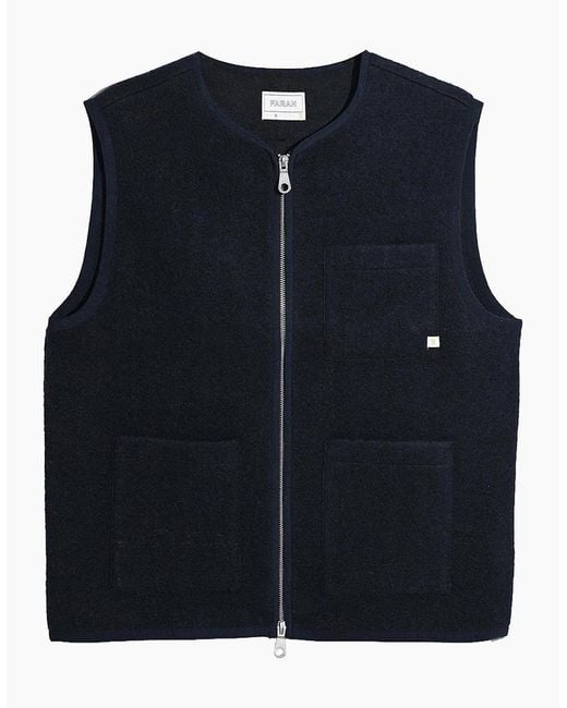 Farah Black Myles Crew Neck Zip Gilet for men