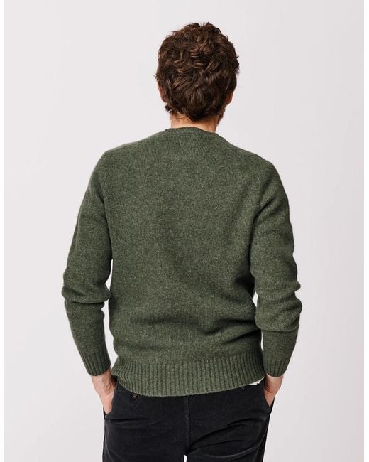aubi Green Prestwick Shetland Crew for men
