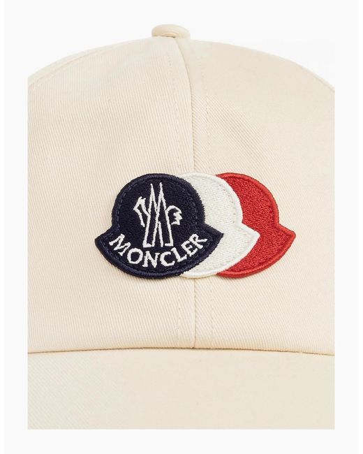 Moncler White Triple Logo Cap for men