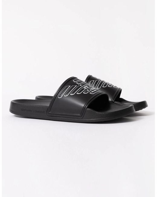 Emporio Armani Multicolor Embossed Eagle Pvc Slides for men