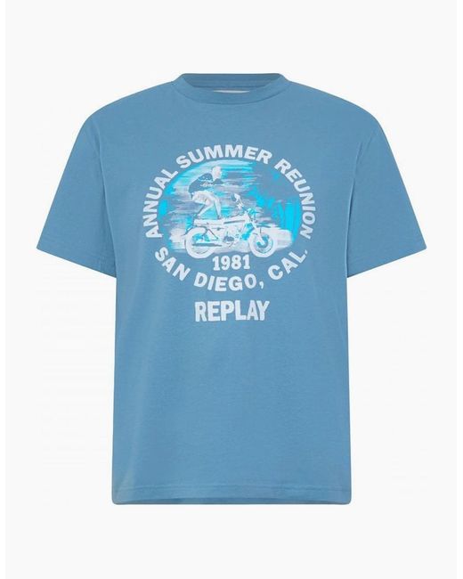 Replay Blue Annual Summer Reunion T-Shirt Light for men