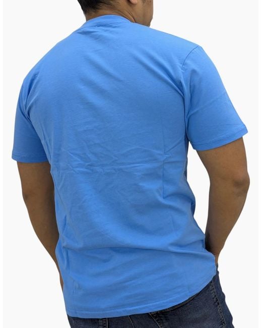 PUMA Blue Essentials Logo T Shirts Crew Neck Pullover Casual Cotton Sports Tee for men