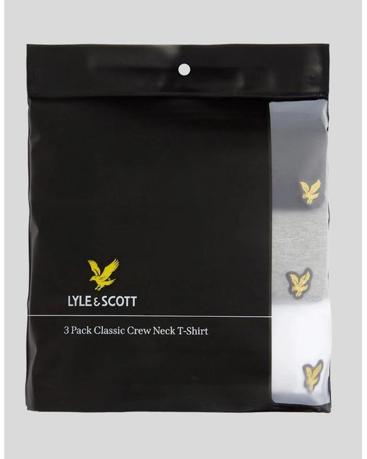 Lyle & Scott Black 3-Pack Lounge T-Shirts for men