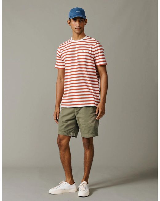 aubi Red Fore Striped Tee for men