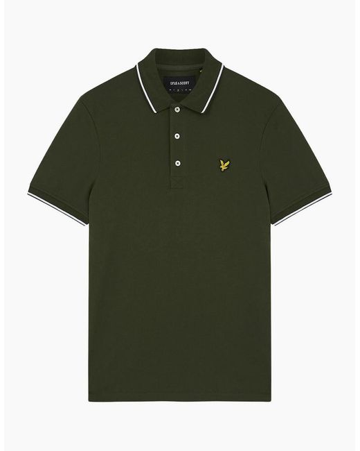 Lyle & Scott Green Lyle & Scott Tipped Polo Shirt for men