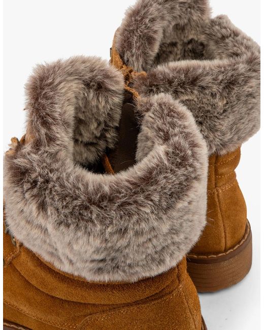 Hush Puppies Brown Florence Leather Ankle Boots Tan