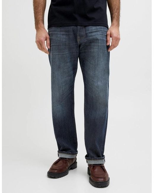Jack & Jones Blue Relaxed Fit Five Pocket Jeans for men