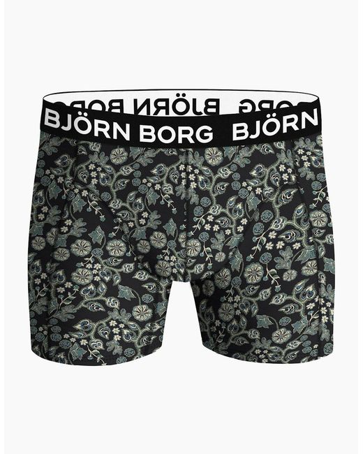 Björn Borg Green 2-Pack Leaf Silhouette Bamboo Boxer Briefs for men