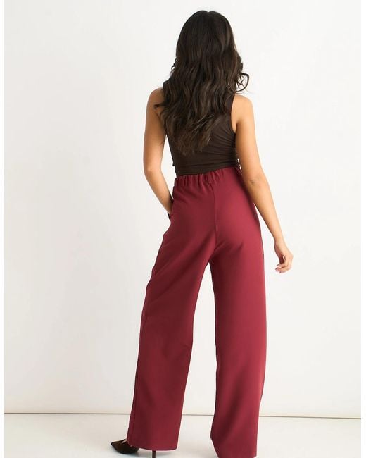 Gini London Red Rust Wide Leg Pleat Tailoring Trouser