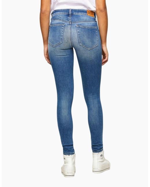 DIESEL Blue Slandy 009Qs Denim Jeans Stretch Super Slim Fit Skinny Trousers