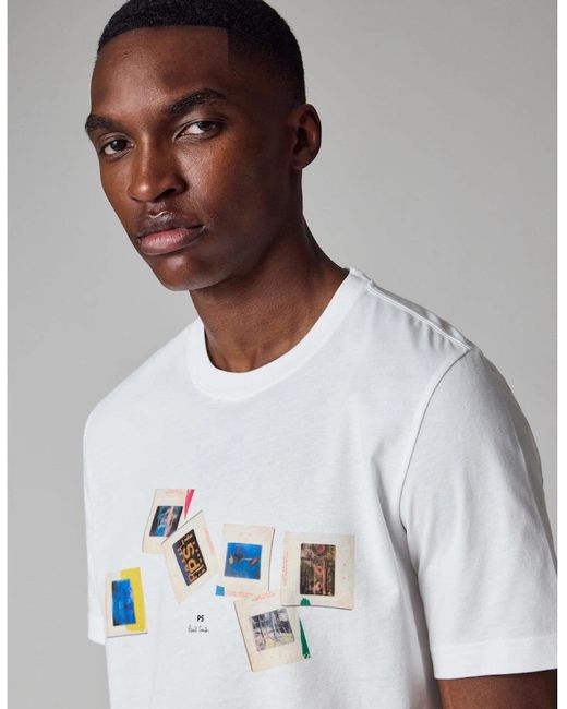 Paul Smith White Ps Slides T-Shirt 01 for men