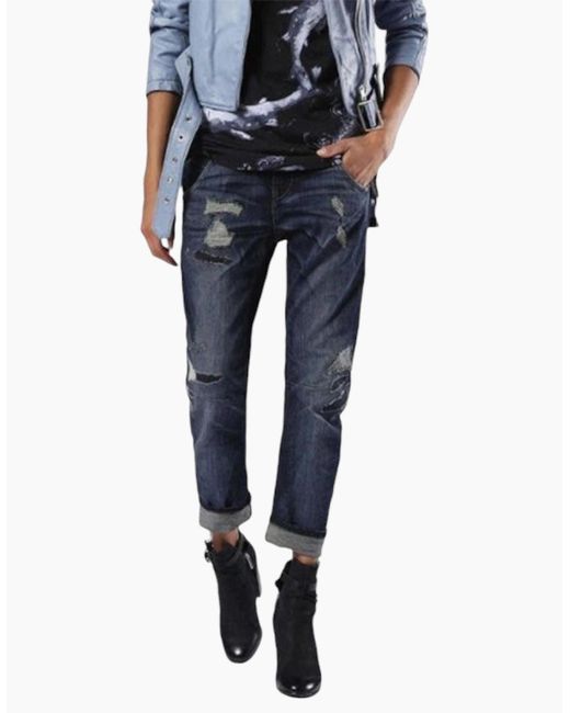 DIESEL Blue Belthy 0854T Jeans Distressed Slim Fit Casual Dark Denim Pant