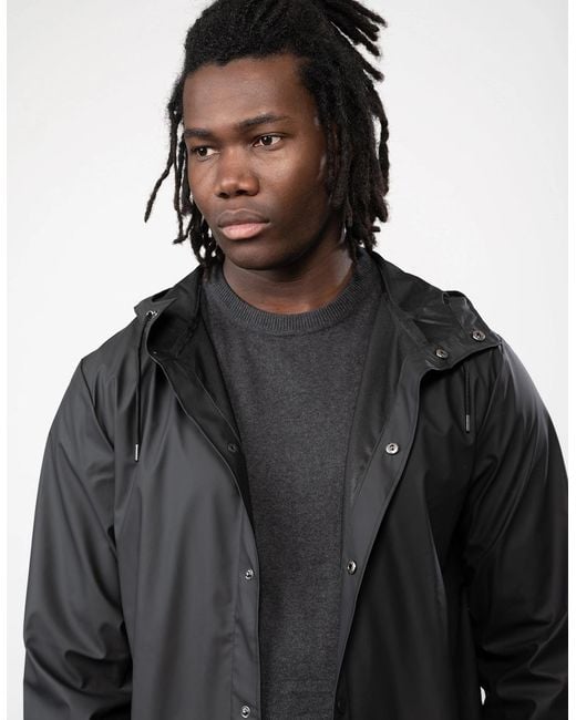 Rains Black Longer Jacket