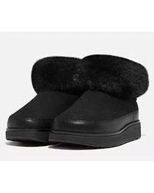 Fitflop Black Gen-Ff Mini Double-Faced Shearling Boots