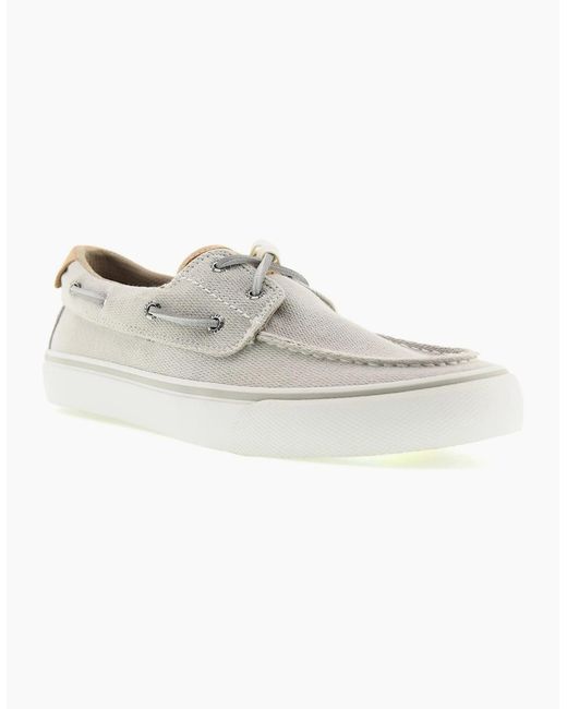 Sperry Top-Sider White Sperry Helm 2-Eye Textile Boat Shoes for men
