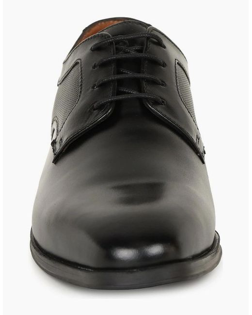 Base London Black Dome Classic Leather Shoes for men
