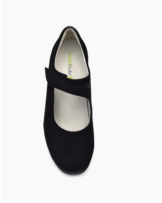 Waldläufer Black Hilaria-30 Ladies Court Shoe
