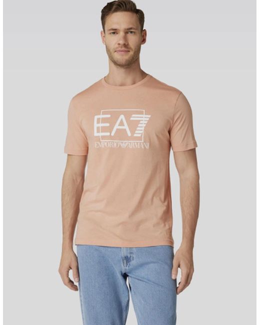 EA7 Natural Box Logo T Shirt for men