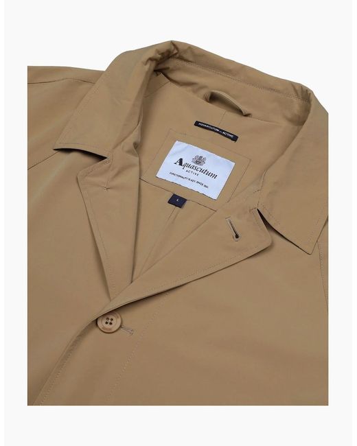 Aquascutum Natural Active Stretch Caban Trench Coat Khaki Jacket for men