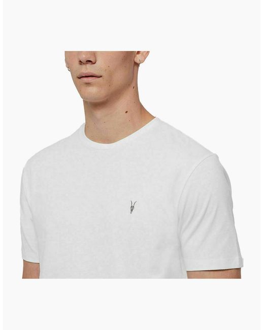 AllSaints White All Saints T Shirts Crew Neck Slim Short Sleeve Casual Summer Cotton Tee for men