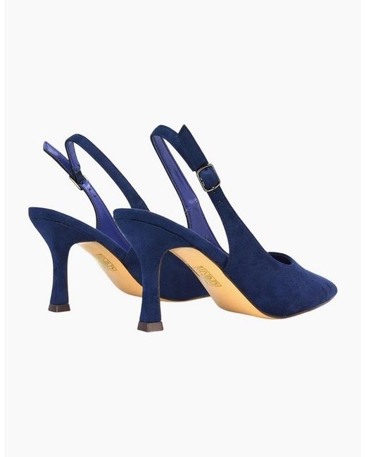 XY London Blue Ladies Valerie Sling Back High Stiletto Heel Court Shoes