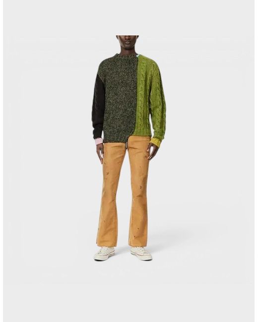 GALLERY DEPT. Metallic Broadway Paint Splatter Slim Fit Jeans Tan for men