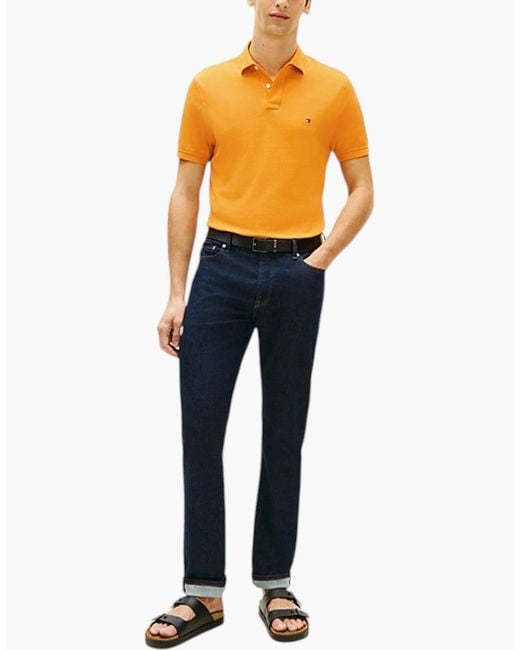 Tommy Hilfiger Orange Polo Shirts Golf Top