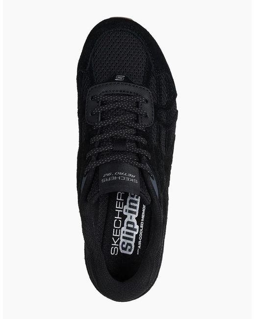 Skechers Black Retro Lite Oshare Leather Trainers