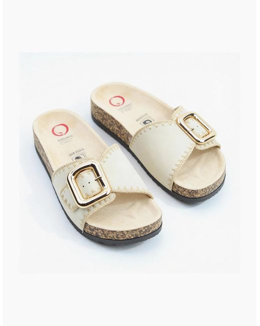 Heavenly Feet White Reed Mules Sandals