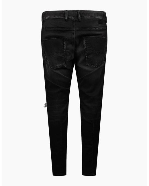 DIESEL Black Krooley Ne Sweat Tapered Jeans for men