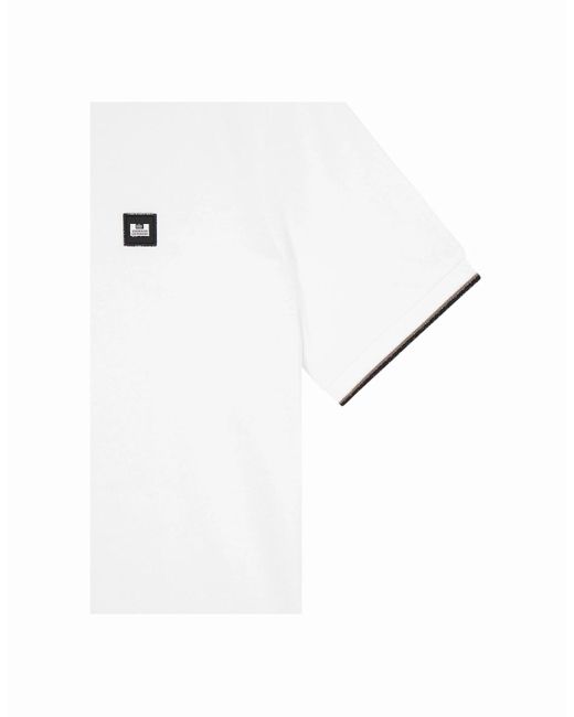 Weekend Offender White Sakai Polo Shirts Mid House Check Casual Golf Polo Tee Top for men