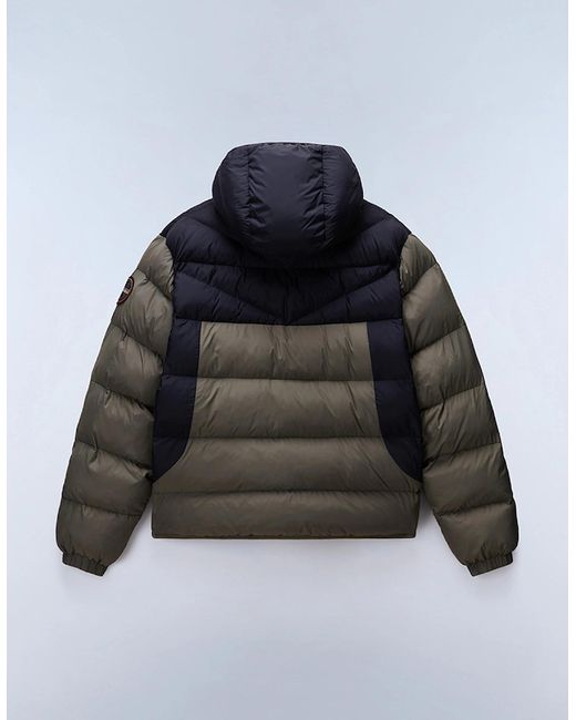 Napapijri Black Molveno Hooded Puffer Jacket for men