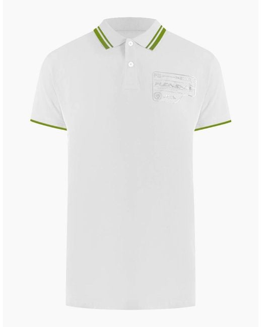 Philipp Plein White Plein Sport Performance Logo Stretch Polo Shirt for men