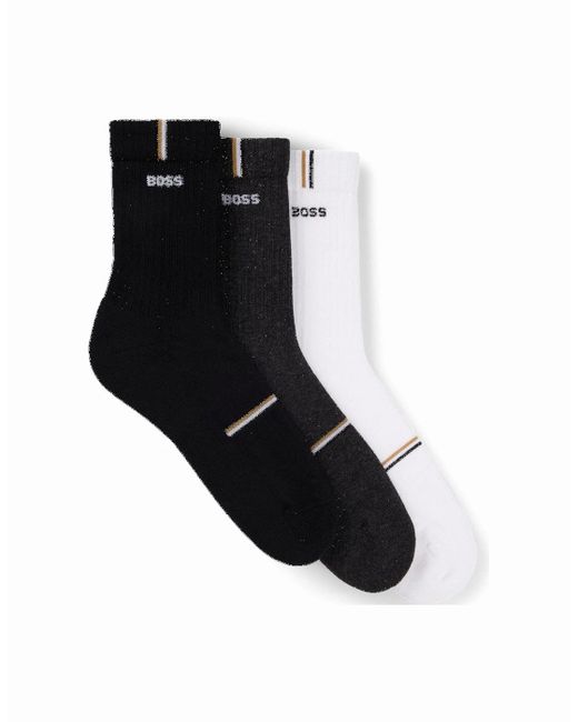 Calzini Corti Uomo BOSS 2P AS PlushDesign – Morbidi E Confortevoli – Colore Nero, Taglia Unica