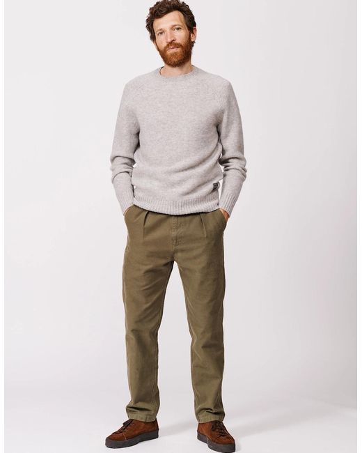 aubi Gray Prestwick Shetland Crew for men