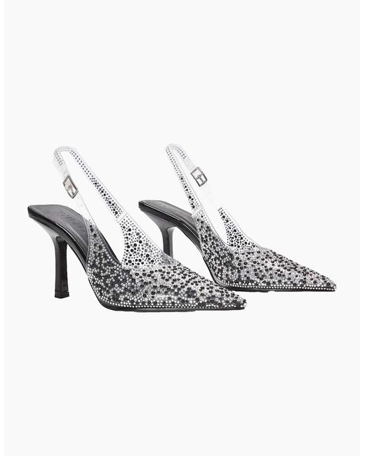 XY London Metallic Ladies Pauline Perspex High Heels