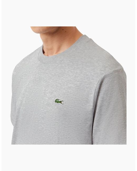 Lacoste Gray Th7318 Classic Fit Cotton T-Shirt for men